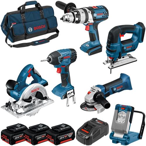 Bosch 6-Piece Robust Cordless 18v Power Tool Kit (3x 5Ah) 0615990H98