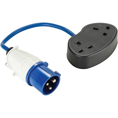 Defender 240V Fly Lead Converter (2x 13A Sockets + 16A Plug)