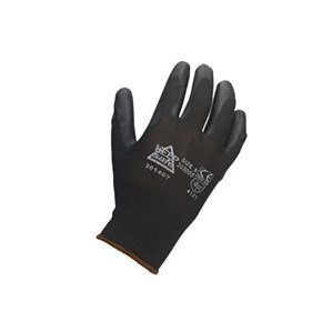 Black PU Coated Gloves (12 Pairs)