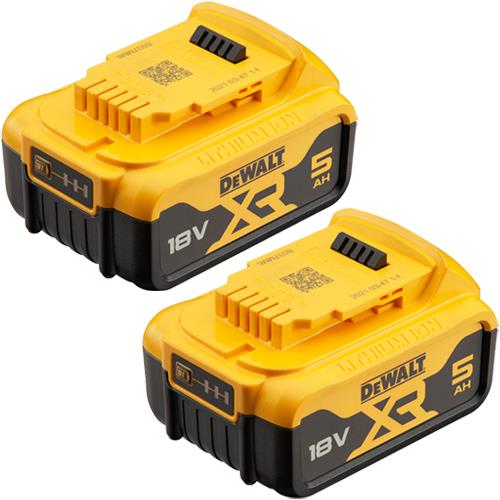 DeWalt DCB184 18V 5Ah XR Li ion Battery Twin pack