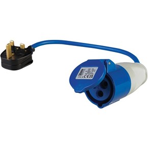 Defender 240V Fly Lead Converter (16A Socket + 13A Plug)