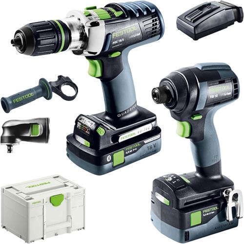 Festool 18V PDC Combi Drill & TID Impact Driver Twin Pack (4Ah, 5.2Ah)