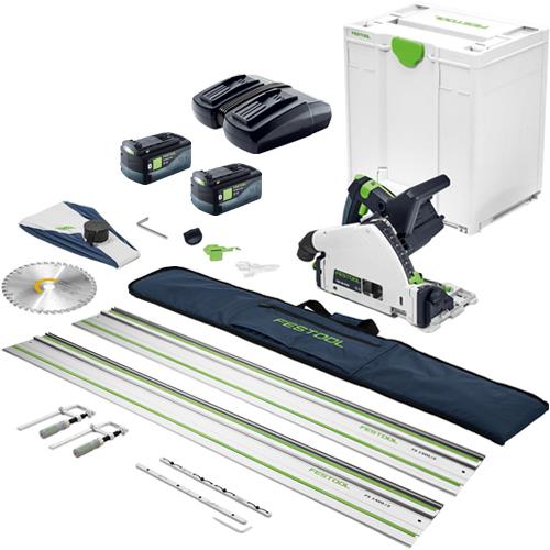 Festool TSC 55 K Kit 18V Plunge Saw 2x 5Ah 2x Guide Rails More