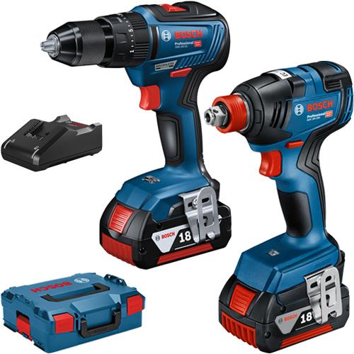 Bosch 18V GSB 18V-55 Combi Drill & GDX 18V-200 Impact Gun (2x