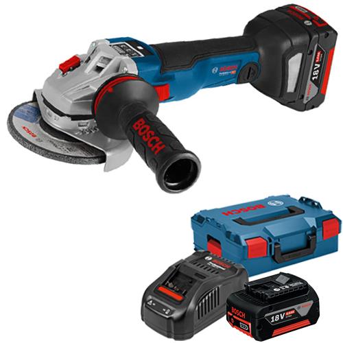 Bosch GWS 18V 10 SC 18V Brushless 125mm Angle Grinder 2x 5Ah Bosch