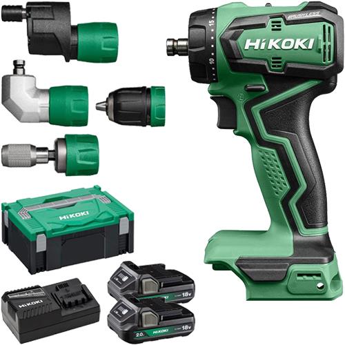 Hikoki DS18DDQ 18V 5-in-1 Drill Driver & Attachment Kit (2x 2Ah)