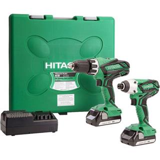 Hikoki KC18DGLJAZ 18V Combi Drill Impact Driver Twin Pack 2x