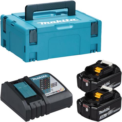 Makita Energy Set (2x 18V 3Ah, DC18RC, MakPac 2)