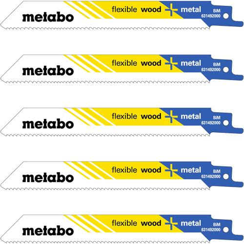 Metabo 150mm Flexible Wood & Metal Recip Saw Blades (5pk)