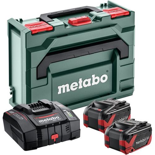 Metabo 685305380 2x LiHDX Tabless 18V 8Ah Batteries ASC290 Charger