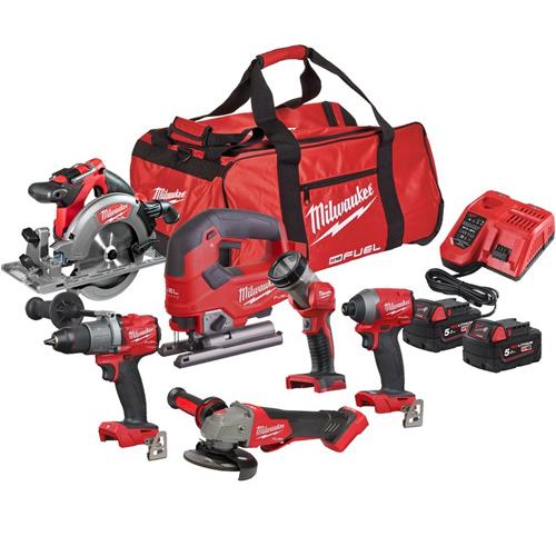 Milwaukee M18 FPP6J2-503B 6-piece 18V Fuel Heavy-duty Kit (3x 5Ah)