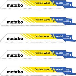 Metabo 150mm Flexible Wood &amp; Metal Recip Saw Blades (5pk)