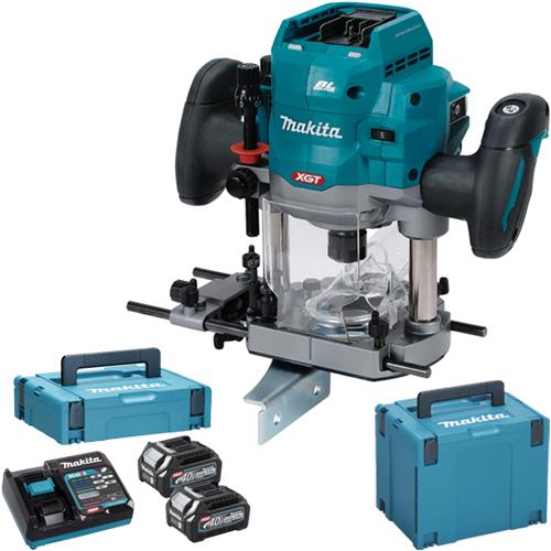 Makita RP001G 40V 1/2" Plunge Router (2x 2.5Ah)