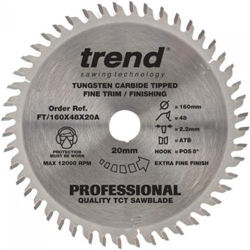 Trend Fine Trim Tct Circular Saw Blade 160mm X 20mm X 48t